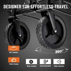 Collapsible Folding Wagon, Heavy Duty 220Lbs Capacity, Foldable Utility Cart For Outdoor Camping, Grocery, Sports, Beach - All Terrain 12 Collapsible Folding Wagon, Heavy Duty 220Lbs Capacity, Foldable Utility Cart For Outdoor Camping, Grocery, Sports, Beach - All Terrain -D'Eco Store GUEST bb7f0288 3953 40bf ab03 6d77ca868ba4