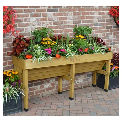 VegTrug 72"x18" Rectangular Wood & Steel Wallhugger Garden Bed Medium 1 VegTrug 72"x18" Rectangular Wood & Steel Wallhugger Garden Bed Medium