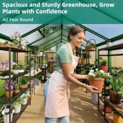 GustoWave Large Walk-In Outdoor Greenhouse Ideal For Winter Gardening In Backyard, Patio, And Lawn