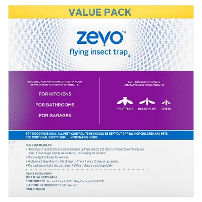 Zevo Indoor Flying Insect Trap Starter Kit For Fruit Flies, Gnats, And House Flies - 4ct 11 Zevo Indoor Flying Insect Trap Starter Kit For Fruit Flies, Gnats, And House Flies - 4ct - Image 11