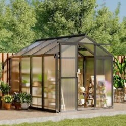 Sturdy Polycarbonate Greenhouse With Aluminum Frame - Adjustable Roof Vent, Sliding Door & UV Protection For Backyard Gardening 15 Sturdy Polycarbonate Greenhouse With Aluminum Frame - Adjustable Roof Vent, Sliding Door & UV Protection For Backyard Gardening -D'Eco Store GUEST be067d07 85d5 43a4 84ac 4b2592242d22