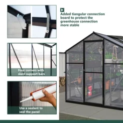Greenhouse For Outdoors, Walk In Greenhouse With Lockable Door, Ventilation Window And Aluminum Frame For Backyard Balcony Garden Sunroom 13 Greenhouse For Outdoors, Walk In Greenhouse With Lockable Door, Ventilation Window And Aluminum Frame For Backyard Balcony Garden Sunroom -D'Eco Store GUEST be5947f8 02f9 41f2 9d97 70bc2ec1d9e5