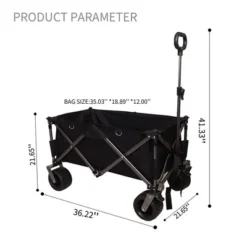 Folding Wagon Cart, Collapsible Wagon With 2 Cup Bags, Extra Cover, 4 Big Wheels, Telescopic Handle, Heavy Duty Utility Cart 11 Folding Wagon Cart, Collapsible Wagon With 2 Cup Bags, Extra Cover, 4 Big Wheels, Telescopic Handle, Heavy Duty Utility Cart -D'Eco Store GUEST bfafe2a3 fa40 4a3a aa1b 0657e6657500