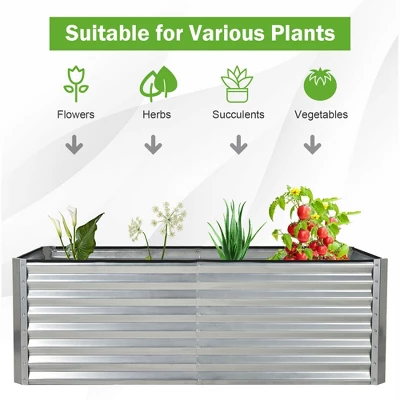 Costway Raised Garden Bed Large Metal Planter Box Kit For Vegetable Herb 6' X 3' X 2' 6 Costway Raised Garden Bed Large Metal Planter Box Kit For Vegetable Herb 6' X 3' X 2' - Image 6