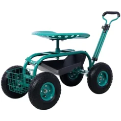 DOMETOUR Rolling Garden Scooter Garden Cart Seat With Wheels And Tool Tray, 360 Swivel Seat, Green--refurbished -D'Eco Store GUEST c2593b68 fc8d 4cad 9171 8058b3687779