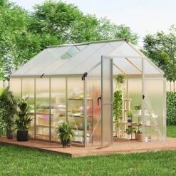 Acekool 6x10FT Aluminum Greenhouse - Polycarbonate Panels, Roof Vent & Sliding Door For Outdoor Gardening 23 Acekool 6x10FT Aluminum Greenhouse - Polycarbonate Panels, Roof Vent & Sliding Door For Outdoor Gardening -D'Eco Store GUEST c3e129cd e53b 45bb 8e39 a7c89690a1b2