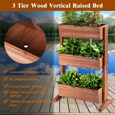 3-Tier Raised Garden Bed Vertical Freestanding Elevated Planter Patio Balcony 4 3-Tier Raised Garden Bed Vertical Freestanding Elevated Planter Patio Balcony - Image 4