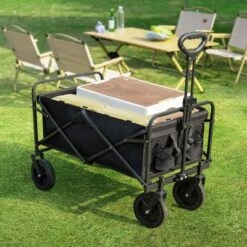 FURNIinspire Wheelbarrows And Lawn Carts Collapsible Folding Wagon Car, Heavy Duty Utility Wagon With All-Terrain Wheels, Black, 18.5"*29.5"*35" 9 FURNIinspire Wheelbarrows And Lawn Carts Collapsible Folding Wagon Car, Heavy Duty Utility Wagon With All-Terrain Wheels, Black, 18.5"*29.5"*35" -D'Eco Store GUEST c49ac5c0 e735 4ce8 8cdd dabba039aff6