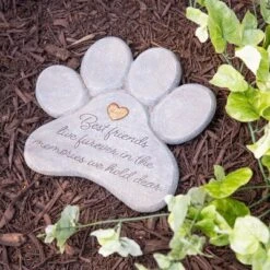 Evergreen 11" Paw Shaped Pet Memorial Garden Stone, Best Friends Live Forever 17 Evergreen 11" Paw Shaped Pet Memorial Garden Stone, Best Friends Live Forever -D'Eco Store GUEST c4be74b9 dbde 45f9 b336 814120b8a21b