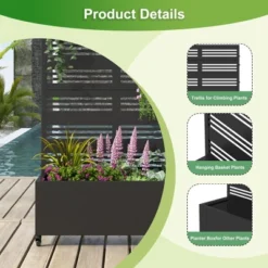 PexFix 72 In. X 35 In. Outdoor Metal Trellis With Planter Box Privacy Screen Garden Fence Wall Applique In Black 15 PexFix 72 In. X 35 In. Outdoor Metal Trellis With Planter Box Privacy Screen Garden Fence Wall Applique In Black -D'Eco Store GUEST c5a69106 107e 4c4b ba38 cee559ac76e4