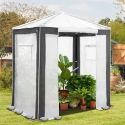 EAGLE PEAK 8x8 Portable Walk In Greenhouse , Heavy Duty Pop Up Green House, Front Roll Up Zipper Entry Door And Mesh Windows -D'Eco Store GUEST c73387ef 8941 4ead b4d9 89e597548548