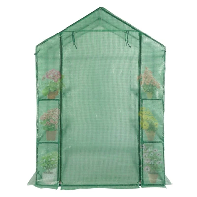 Walk-in Greenhouse For Outdoors, 58"x58"x75" Plant House With 8-Tier Grid Shelves For Seed Starting & Potted Plants 14 Walk-in Greenhouse For Outdoors, 58"x58"x75" Plant House With 8-Tier Grid Shelves For Seed Starting & Potted Plants - Image 14