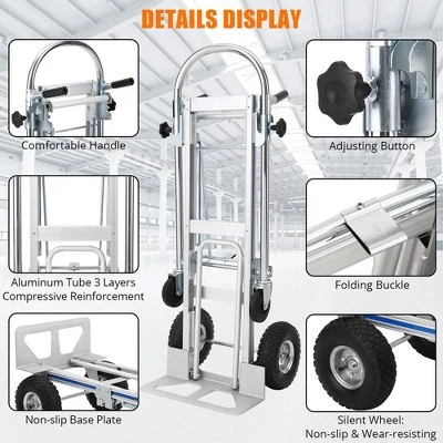Folding Hand Truck,3-in-1 Aluminum Dolly Cart With Wheels,770 LBS Capacity Heavy Duty Hand Trucks For Transport And Moving 2 Folding Hand Truck,3-in-1 Aluminum Dolly Cart With Wheels,770 LBS Capacity Heavy Duty Hand Trucks For Transport And Moving - Image 2