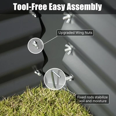 Metal Raised Garden Bed Kit, 8x4x1ft Outdoor Large Planter Raised Beds, Outdoor Garden Beds Raised Garden Boxes For Gardening Vegetables Flowers 4 Metal Raised Garden Bed Kit, 8x4x1ft Outdoor Large Planter Raised Beds, Outdoor Garden Beds Raised Garden Boxes For Gardening Vegetables Flowers - Image 4