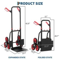 Stair Climbing Cart Heavy Duty Hand Truck With 6 Wheels Telescoping Handle And Elastic Ropes 330 Lbs Capacity Foldable Dolly, Red 10 Stair Climbing Cart Heavy Duty Hand Truck With 6 Wheels Telescoping Handle And Elastic Ropes 330 Lbs Capacity Foldable Dolly, Red -D'Eco Store GUEST cb814bc2 fa4e 4fdf 9b8d 20de6a19eac3