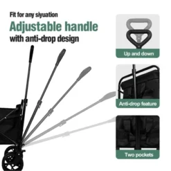 100L Collapsible Folding Beach Wagon Cart With 220Lbs Large Capacity, Wagons Carts Heavy Duty Foldable With Big Wheels For Sand, Garden, Camping 15 100L Collapsible Folding Beach Wagon Cart With 220Lbs Large Capacity, Wagons Carts Heavy Duty Foldable With Big Wheels For Sand, Garden, Camping -D'Eco Store GUEST cc2bcc07 7ec2 4e0c 87cb c8ee2bcc3fd7