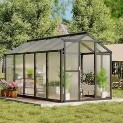 GustoWave Walk-In Polycarbonate Greenhouse With Aluminum Frame, Black. 14 GustoWave Walk-In Polycarbonate Greenhouse With Aluminum Frame, Black. -D'Eco Store GUEST cd43a1d7 67f7 47fc 9335 91e58633093b