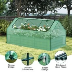 Aoodor 6 X 3 X 1 Ft Raised Garden Bed With Mini Greenhouse Kit, Metal Planter Box With 2 Roll-Up Zipper Doors For Vegetables, Herbs, And Flowers 10 Aoodor 6 X 3 X 1 Ft Raised Garden Bed With Mini Greenhouse Kit, Metal Planter Box With 2 Roll-Up Zipper Doors For Vegetables, Herbs, And Flowers -D'Eco Store GUEST cdb5f570 9747 4b44 91c6 e581e3299496