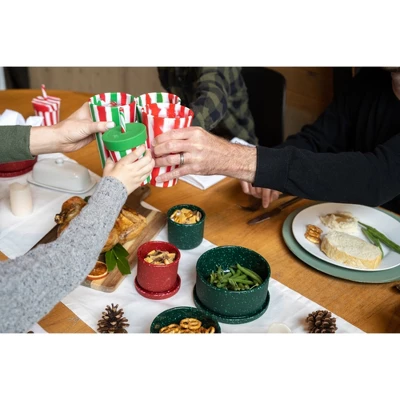 Silipint: Silicone 16 Oz Pint Glass Set, 2 Pack Peppermint & Poinsettia 5 Silipint: Silicone 16 Oz Pint Glass Set, 2 Pack Peppermint & Poinsettia - Image 5