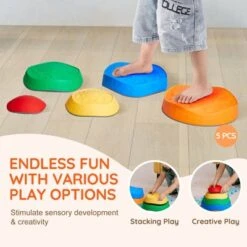 VEVOR Balance Stepping Stones For Kids, 5 PCS, Up To 220 Lbs, Non-Slip Toddlers Sensory Stepping Stones, Toys For Children Aged 3 4 5 6 7 8+ 10 VEVOR Balance Stepping Stones For Kids, 5 PCS, Up To 220 Lbs, Non-Slip Toddlers Sensory Stepping Stones, Toys For Children Aged 3 4 5 6 7 8+ -D'Eco Store GUEST cdfb4a89 0c5f 45cb 9c48 1eb5dce48ec9