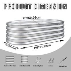 Okak Galvanized Steel Raised Garden Bed 12 Inch (2-Pack) Heavy Duty Rust-Resistant Planter Box Kit For Vegetables, Flowers, Herbs, Easy Assembly -D'Eco Store GUEST ce5f9485 c4d4 4898 9ff0 70e3ad888605