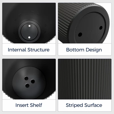 NAYSAYE Planter 2PCS Tall Indoor And Outdoor Planter Pot Large Flower Cone Striped Plastic Flower Pot For Home Garden Patio 4 NAYSAYE Planter 2PCS Tall Indoor And Outdoor Planter Pot Large Flower Cone Striped Plastic Flower Pot For Home Garden Patio - Image 4