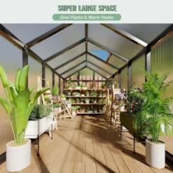 GustoWave Walk-In Polycarbonate Greenhouse With Aluminum Frame, Black. 10 GustoWave Walk-In Polycarbonate Greenhouse With Aluminum Frame, Black. -D'Eco Store GUEST d1168808 5082 4cf8 886b 75330b1d3676