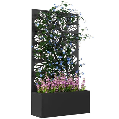 Outsunny Metal Raised Garden Bed With Trellis, Freestanding Or Wall Mounted Raised Flower Bed With Privacy Panel For Garden, Patio, Balcony 10 Outsunny Metal Raised Garden Bed With Trellis, Freestanding Or Wall Mounted Raised Flower Bed With Privacy Panel For Garden, Patio, Balcony - Image 10