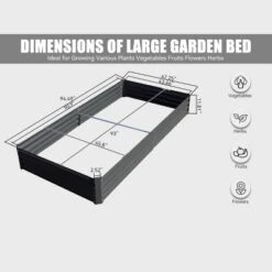 Metal Raised Garden Bed Kit, 8x4x1ft Outdoor Large Planter Raised Beds, Outdoor Garden Beds Raised Garden Boxes For Gardening Vegetables Flowers 15 Metal Raised Garden Bed Kit, 8x4x1ft Outdoor Large Planter Raised Beds, Outdoor Garden Beds Raised Garden Boxes For Gardening Vegetables Flowers -D'Eco Store GUEST d2d6898f d7a4 44ef 9659 900d64a9783c
