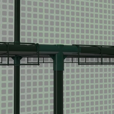 Outsunny 4.6' X 4.7' Portable Greenhouse, Small Walk-In Greenhouse, Hot House With 2 Tier U-Shape Flower Rack 5 Outsunny 4.6' X 4.7' Portable Greenhouse, Small Walk-In Greenhouse, Hot House With 2 Tier U-Shape Flower Rack - Image 5