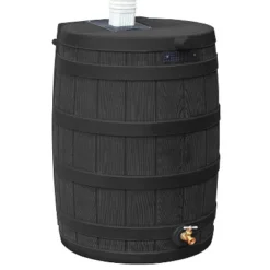 Good Ideas Rain Wizard 50 Gallon Plastic Outdoor Rain Barrel Water Storage Collector With Brass Spigot And Flat Back Design, Black 11 Good Ideas Rain Wizard 50 Gallon Plastic Outdoor Rain Barrel Water Storage Collector With Brass Spigot And Flat Back Design, Black -D'Eco Store GUEST d705fe29 7e51 479c 9fa2 77c4e4f03b4a