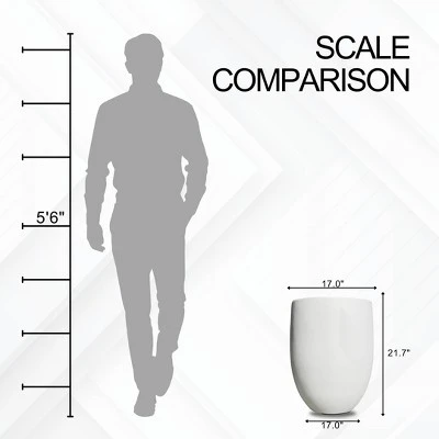 Rosemead Home & Garden, Inc. Concrete Outdoor Planter Pot White 17"x17" 9 Rosemead Home & Garden, Inc. Concrete Outdoor Planter Pot White 17"x17" - Image 9