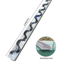6.6 FT Greenhouse Lock Channel And Spring Wire,1MM Thick Aluminum Alloy Lock Channel And PVC Coated Spring Wires For Greenhouse And Shade Cloth