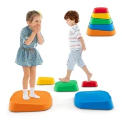 Costway 5 Pcs Balance Stepping Stones For Kids With Non-Slip Surface And Edging 18 Costway 5 Pcs Balance Stepping Stones For Kids With Non-Slip Surface And Edging -D'Eco Store GUEST d95349d0 853e 4825 8739 a8f6e5640062