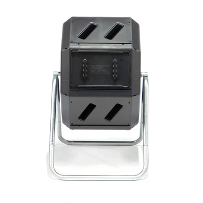 FCMP Outdoor Plastic Dual Chamber Tumbling Composter Outdoor Elevated Rotating Garden Compost Bin 4 FCMP Outdoor Plastic Dual Chamber Tumbling Composter Outdoor Elevated Rotating Garden Compost Bin - Image 4
