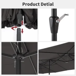 COZONY 15ft Double-Side Patio Umbrella - Extra Large Outdoor Market Umbrella With Crank & Ventilation 10 COZONY 15ft Double-Side Patio Umbrella - Extra Large Outdoor Market Umbrella With Crank & Ventilation -D'Eco Store GUEST d9fb6b03 c642 43ee a50a 4a607acd21cd