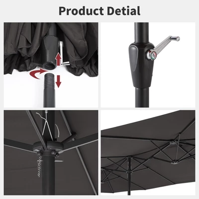 COZONY 15ft Double-Side Patio Umbrella - Extra Large Outdoor Market Umbrella With Crank & Ventilation 4 COZONY 15ft Double-Side Patio Umbrella - Extra Large Outdoor Market Umbrella With Crank & Ventilation - Image 4