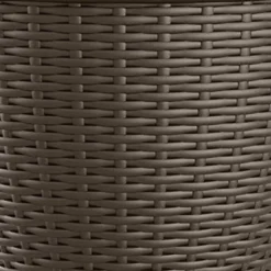 Suncast Willow 18-Inch Diameter Durable And Lightweight Decorative Wicker Patio Planter Pot With Drillable Drain Holes, Java (2 Pack) -D'Eco Store GUEST db49caaf e048 433d 9834 d89241958d5d