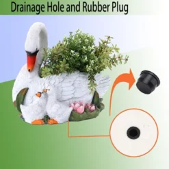 LuxenHome White Resin Swan Family Planter 15 LuxenHome White Resin Swan Family Planter -D'Eco Store GUEST dc8503c5 194d 405e 8d1d 0d152b92e860