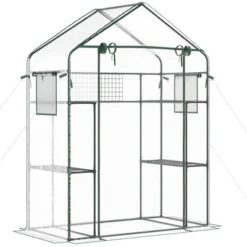 Outsunny 56" X 29" X 77" Walk-in Greenhouse Kit, Portable Green House With 3 Tier Shleves, Roll-Up Door, PE Cover For Backyard Garden 13 Outsunny 56" X 29" X 77" Walk-in Greenhouse Kit, Portable Green House With 3 Tier Shleves, Roll-Up Door, PE Cover For Backyard Garden -D'Eco Store GUEST dd3d2089 7e16 42ab 9fa3 39555b50956a