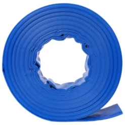 Syemin Drip Irrigation 100Ft Heavy Duty Reinforced Pool Backwash Hose For Swimming Drain Pools Water Discharge With Aluminum Camlock, Blue, 2"*2"*2"