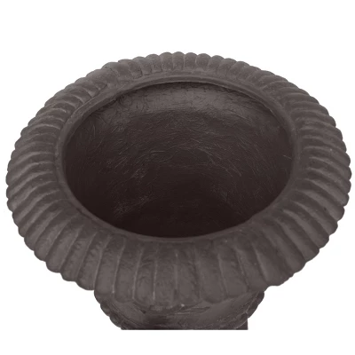 29" Planter Adonis Lightweight Concrete Patio Urn Gray - Christopher Knight Home: Pedestal, Decorative, Roman Design 4 29" Planter Adonis Lightweight Concrete Patio Urn Gray - Christopher Knight Home: Pedestal, Decorative, Roman Design - Image 4