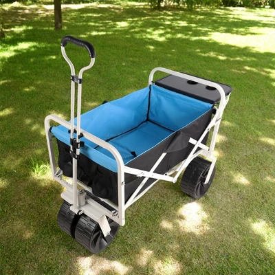 FURNIinspire Wheelbarrows And Lawn Carts Folding Wagon Garden Cart, Multi Function Garden Cart For Carrying, Black And Blue, 47“*20"*43" 5 FURNIinspire Wheelbarrows And Lawn Carts Folding Wagon Garden Cart, Multi Function Garden Cart For Carrying, Black And Blue, 47“*20"*43" - Image 5