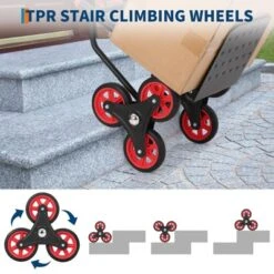 Stair Climbing Cart Heavy Duty Hand Truck With 6 Wheels Telescoping Handle And Elastic Ropes 330 Lbs Capacity Foldable Dolly, Red 11 Stair Climbing Cart Heavy Duty Hand Truck With 6 Wheels Telescoping Handle And Elastic Ropes 330 Lbs Capacity Foldable Dolly, Red -D'Eco Store GUEST e1476a0f 9e5a 431a 9e0a 0d2b4f0d68b0