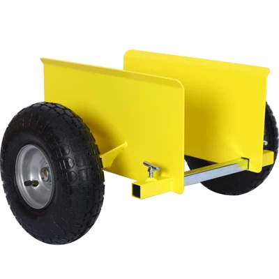 Flat Trolley,metal Flat Trolley With Pneumatic Wheels,600lb Capacity,yellow,for Heavy Equipment And Material Handling Of Drywall Panels 2 Flat Trolley,metal Flat Trolley With Pneumatic Wheels,600lb Capacity,yellow,for Heavy Equipment And Material Handling Of Drywall Panels - Image 2