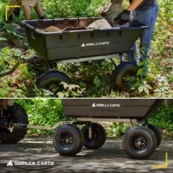 Gorilla Carts 1500 Pound Capacity Heavy Duty Poly Yard Garden Steel Dump Utility Wheelbarrow Wagon Cart With 2 In 1 Towing ATV Handle, Black 7 Gorilla Carts 1500 Pound Capacity Heavy Duty Poly Yard Garden Steel Dump Utility Wheelbarrow Wagon Cart With 2 In 1 Towing ATV Handle, Black -D'Eco Store GUEST e339ea77 3db8 40a7 bec6 8c4f01789ef0