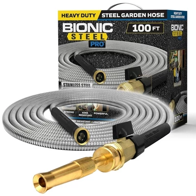 Bionic Steel Pro 304 Stainless Steel Metal Garden Hose With Brass Nozzle 4 Bionic Steel Pro 304 Stainless Steel Metal Garden Hose With Brass Nozzle - Image 4