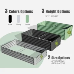 Metal Raised Garden Bed Kit, 8x4x1ft Outdoor Large Planter Raised Beds, Outdoor Garden Beds Raised Garden Boxes For Gardening Vegetables Flowers 14 Metal Raised Garden Bed Kit, 8x4x1ft Outdoor Large Planter Raised Beds, Outdoor Garden Beds Raised Garden Boxes For Gardening Vegetables Flowers -D'Eco Store GUEST e3628897 6af9 4f15 83be 93de9e7ac543