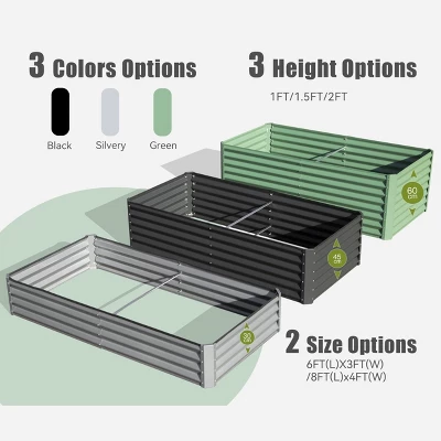 Metal Raised Garden Bed Kit, 8x4x1ft Outdoor Large Planter Raised Beds, Outdoor Garden Beds Raised Garden Boxes For Gardening Vegetables Flowers 6 Metal Raised Garden Bed Kit, 8x4x1ft Outdoor Large Planter Raised Beds, Outdoor Garden Beds Raised Garden Boxes For Gardening Vegetables Flowers - Image 6