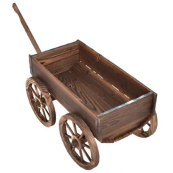 Costway Wood Wagon Flower Planter Pot Stand W/Wheels Home Garden Outdoor Decor 12 Costway Wood Wagon Flower Planter Pot Stand W/Wheels Home Garden Outdoor Decor -D'Eco Store GUEST e3b8a2ff b6e4 4ee0 b69b 95b1517990ce